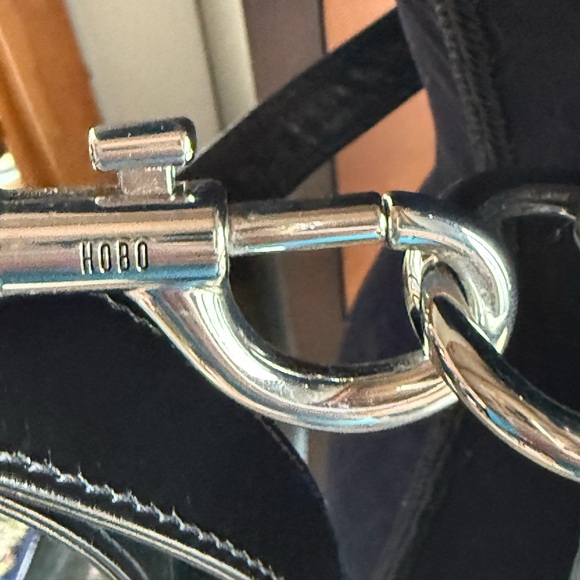 NWT HOBO brand black leather fold over or up, shoulder/CB new bag. silver hdw - Picture 7 of 16